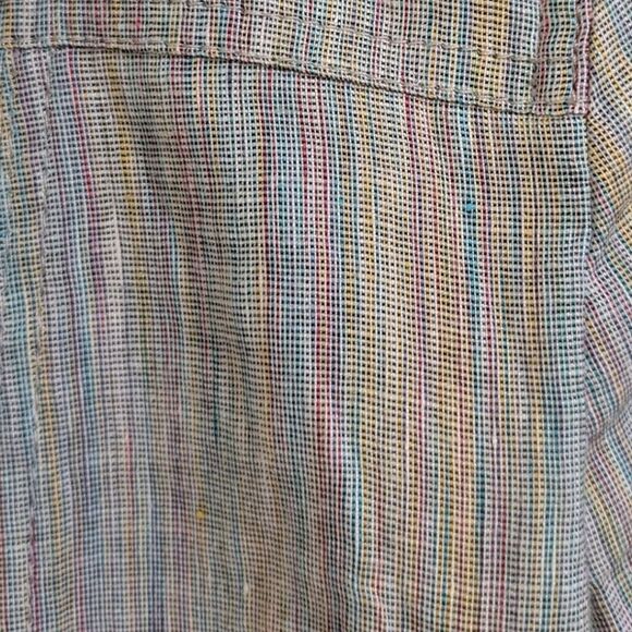 Theory Shrunken Linen Blend Multi-Stripe Cropped Jacket Women's XS Petite - Picture 7 of 8